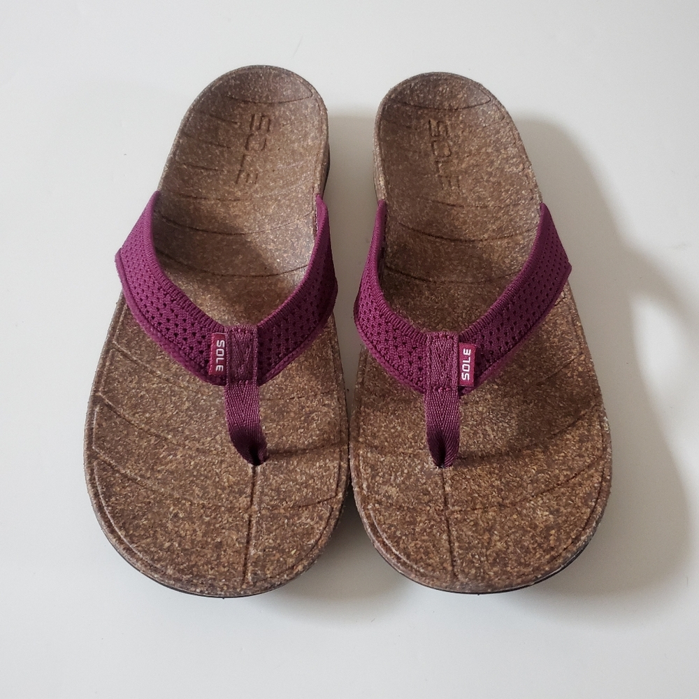 NEW Sole Laguna Flip Flops Mulberry Size 10